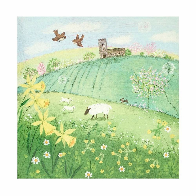 Image of UK Greetings Beautiful Church Scene Easter Card