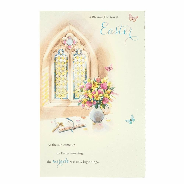 Image of UK Greetings Beautiful Church Illustration Easter Card