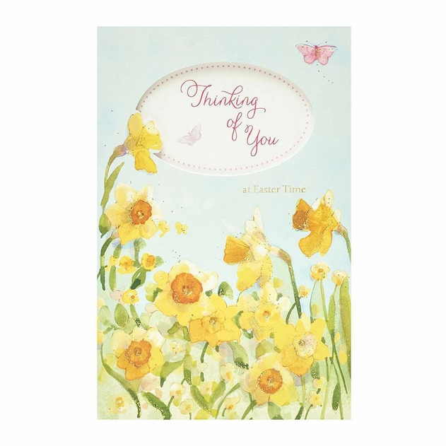 Image of UK Greetings Thinking Of You Pretty Daffodils Easter Card