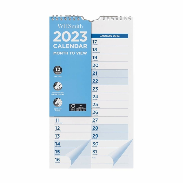 Image of WHSmith 2023 Month To View Commercial Calendar