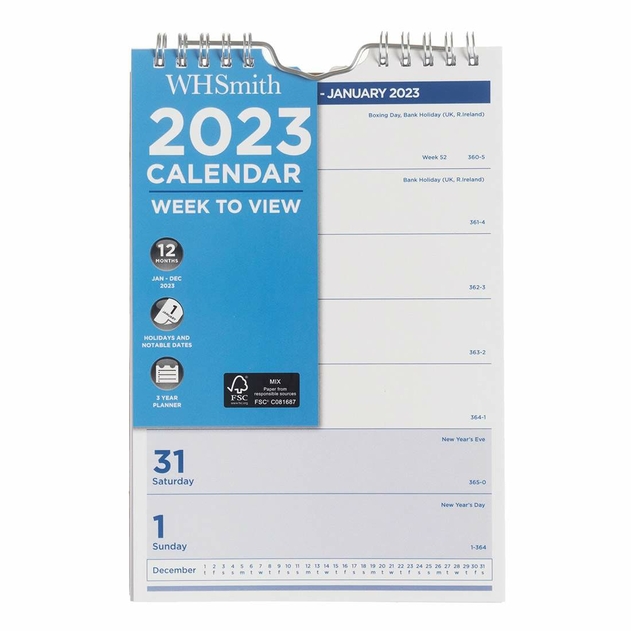 Image of WHSmith 2023 Week To View Commercial Calendar
