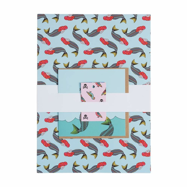 Image of Storigraphic Ahoy Matey Mermaid Gift Wrap Set