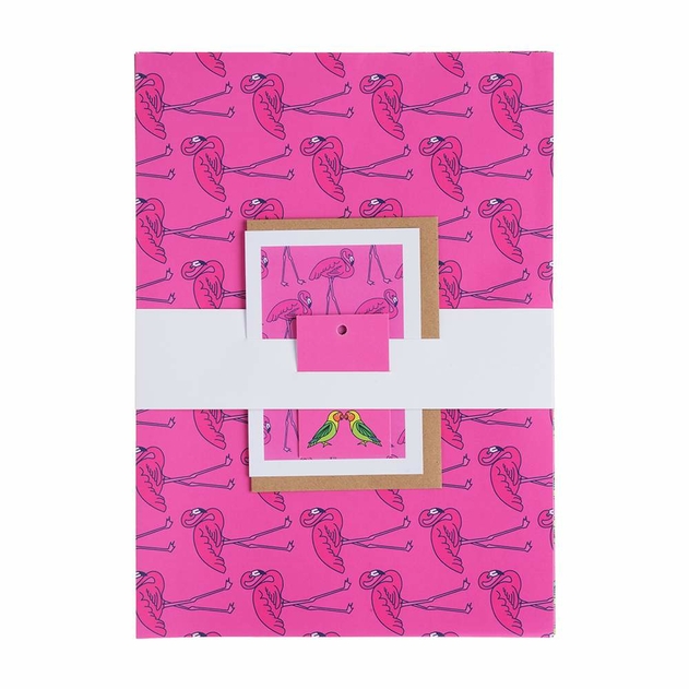 Image of Storigraphic Pink Flock Gift Wrap Set
