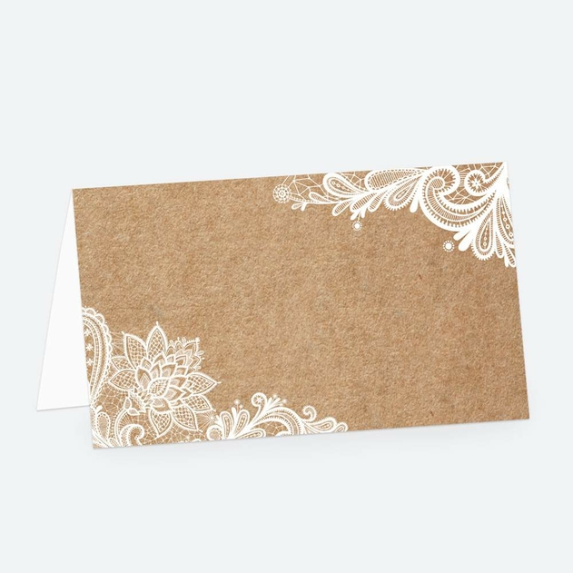 Image of Dotty About Paper Rustic Lace Wedding Place Cards Pack of 10