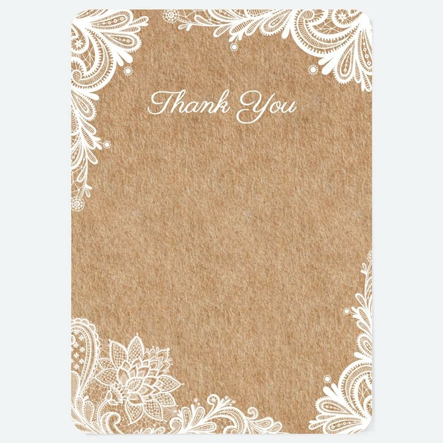 Image of Dotty About Paper Rustic Lace to Write Wedding Thank You Cards Pack of 10