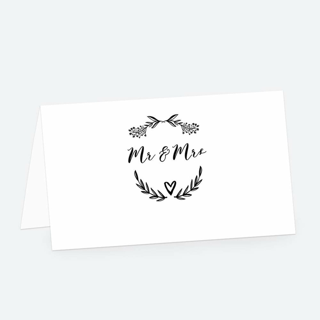 Image of Dotty About Paper Mr and Mrs Floral Chalkboard Wedding Place Cards Pack of 10