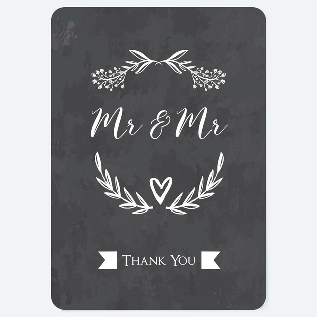 Image of Dotty About Paper Mr and Mr Floral Wedding Thank You Cards Pack of 10