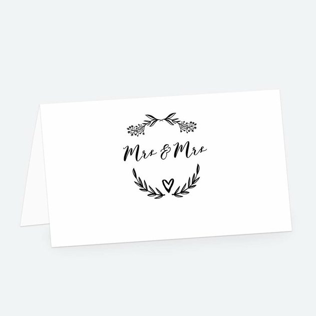 Image of Dotty About Paper Mrs and Mrs Floral Chalkboard Wedding Place Cards Pack of 10