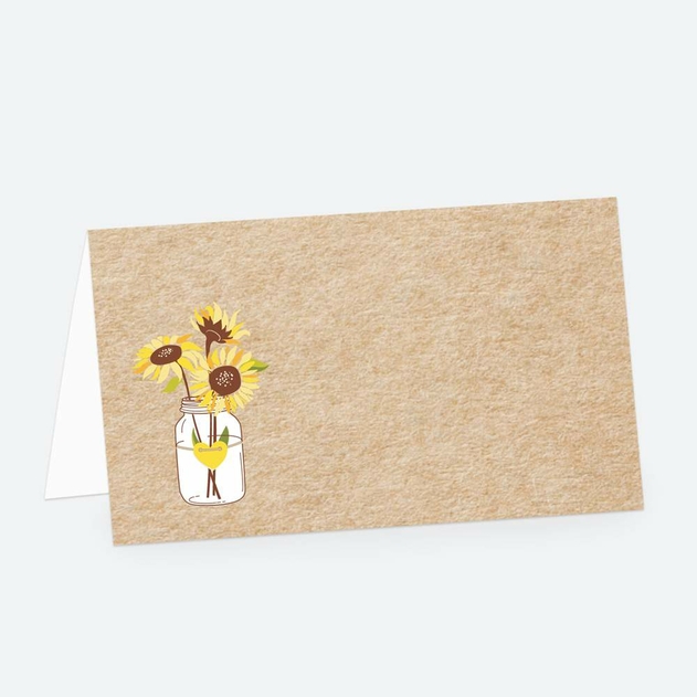Image of Dotty About Paper Rustic Sunflower Wedding Place Cards Pack of 10