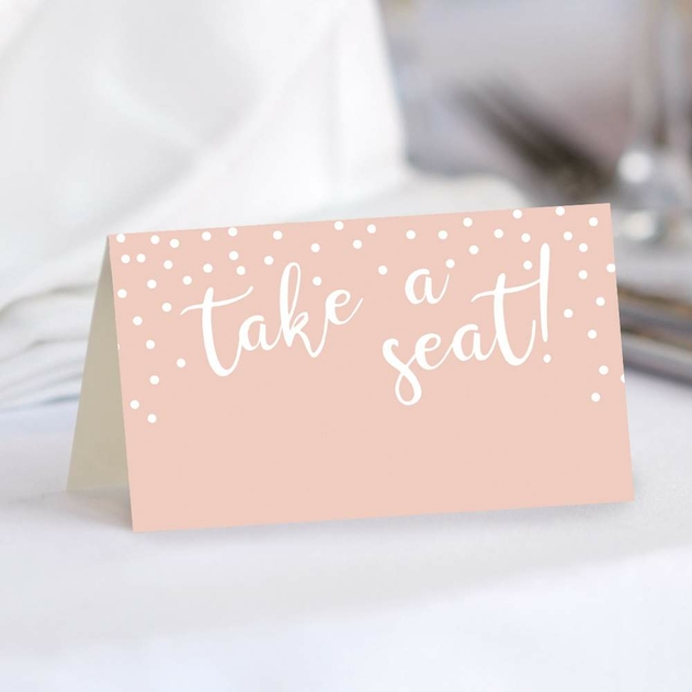 Image of Dotty About Paper Blush Confetti Wedding Place Cards Pack of 10