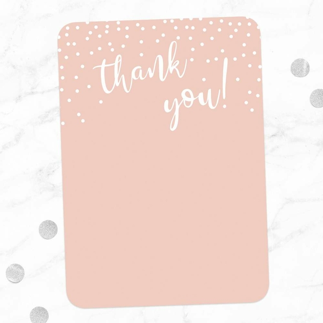 Image of Dotty About Paper Blush Confetti Wedding Thank You Cards Pack of 10