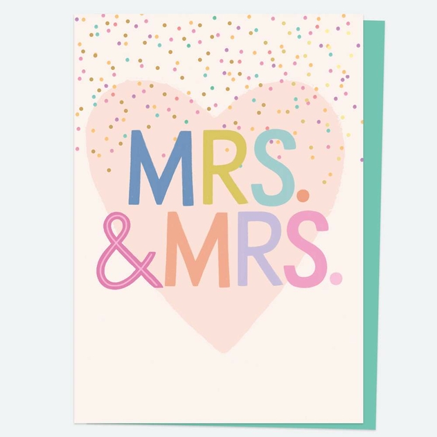 Image of Dotty About Paper Confetti Mrs and Mrs Wedding Card