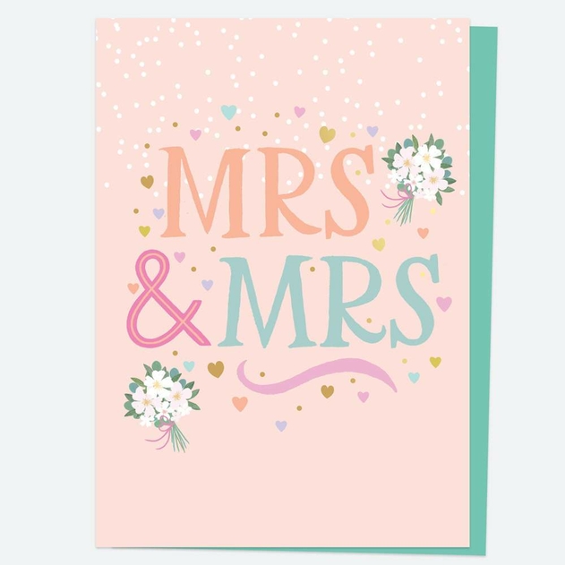 Image of Dotty About Paper Mrs and Mrs Bouquet Wedding Card