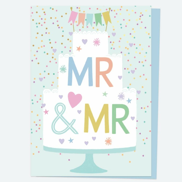 Image of Dotty About Paper Tiered Cake Mr and Mr Wedding Card