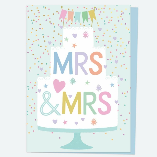 Image of Dotty About Paper Tiered Cake Mrs and Mrs Wedding Card