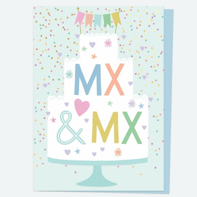 Image of Dotty About Paper Tiered Cake Mx and Mx Wedding Card