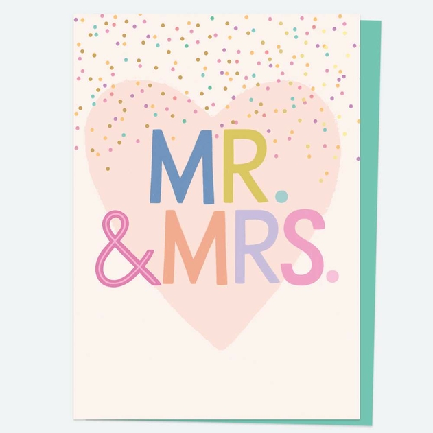 Image of Dotty About Paper Confetti Mr and Mrs Wedding Card