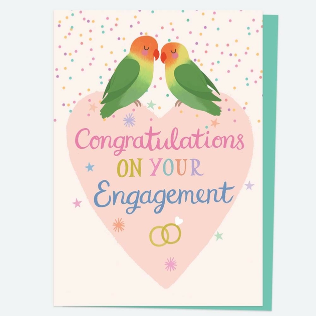 Image of Dotty About Paper Lovebirds Engagement Card
