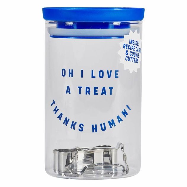 Image of Wild and Woofy Thanks Human Dog Treat Kit in Jar