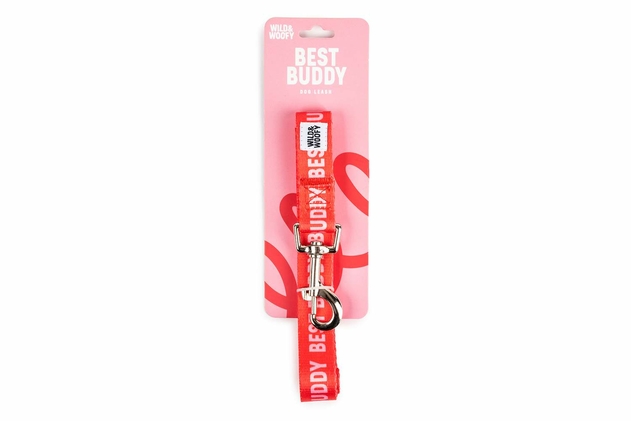 Image of Wild and Woofy Red Best Buddy Dog Walk Leash