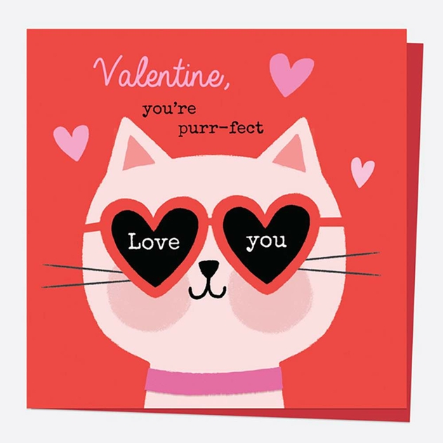 Image of Dotty About Paper Cat Purrfect Valentine's Day Card