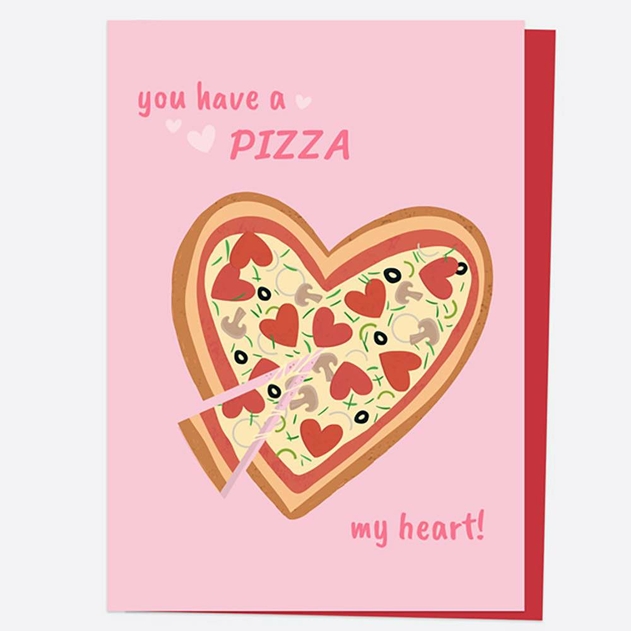 Image of Dotty About Paper Pizza My Heart Valentine's Day Card