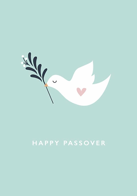 Image of Passover Dove With Branch Card