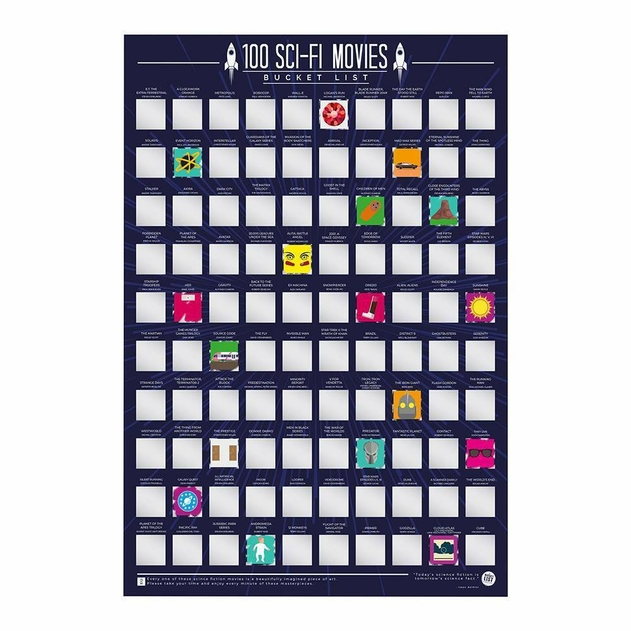 Image of Gift Republic 100 Sci Fi Scratch Off Poster
