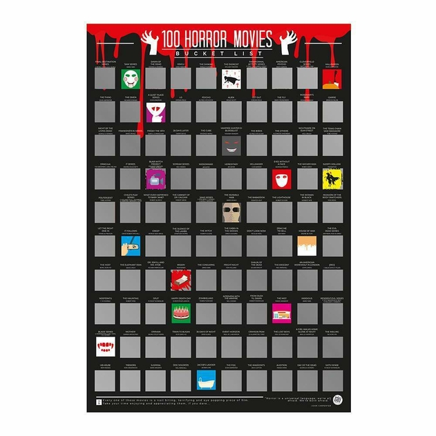 Image of Gift Republic 100 Horror Scratch Off Poster