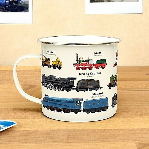 Image of Gift Republic Trains Enamel Mug