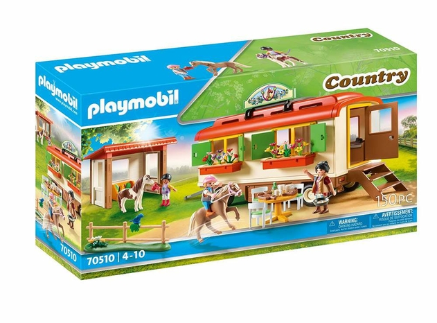 Playmobil 70510 Country Pony Shelter With Mobile Home