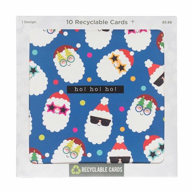 Image of WHSmith Funky Santa Recyclable Christmas Cards (Pack of 10)