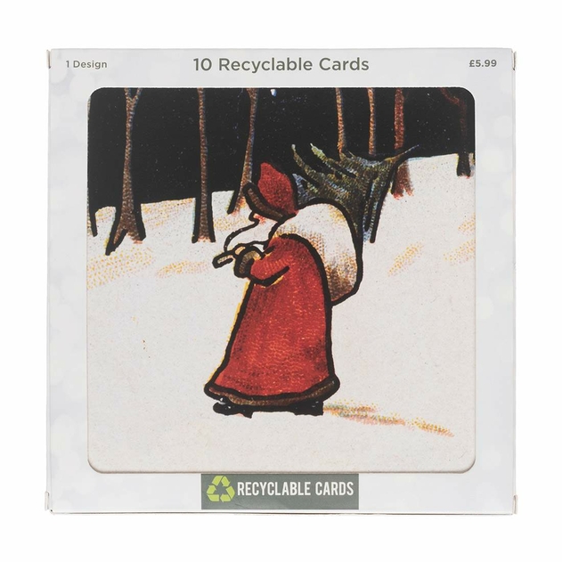 Image of WHSmith Santa Carrying the Presents Christmas Card Pack of 10