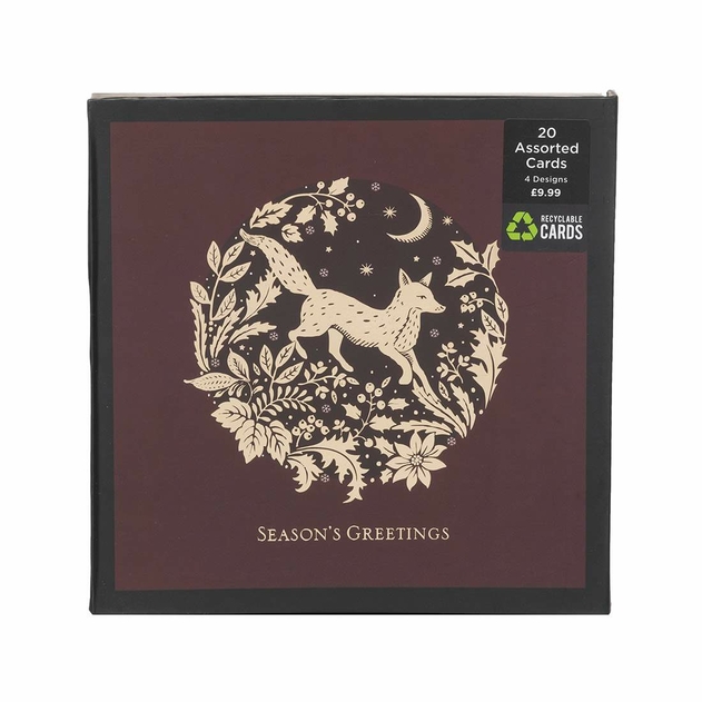 Image of WHSmith Recyclable Woodland Christmas Card Pack of 20