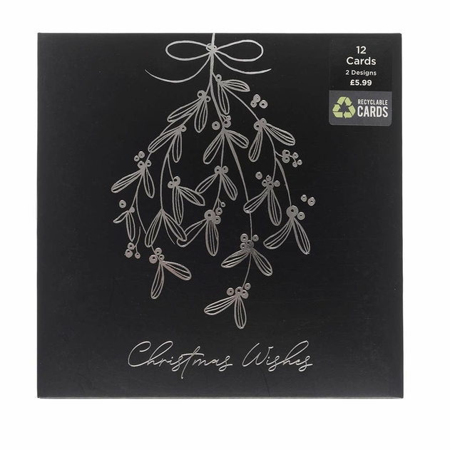 Image of WHSmith Contemporary Foliage Christmas Card Pack of 12