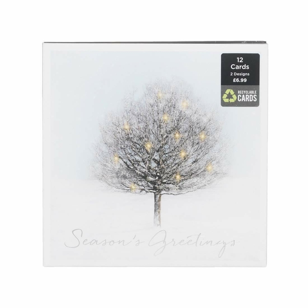 Image of WHSmith Shimmering Trees Christmas Card Pack of 12