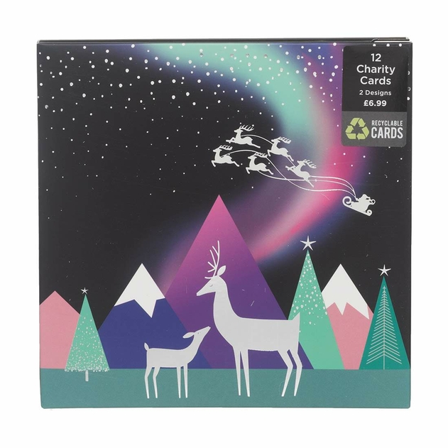 Image of WHSmith Northern Lights Christmas Card Pack of 12