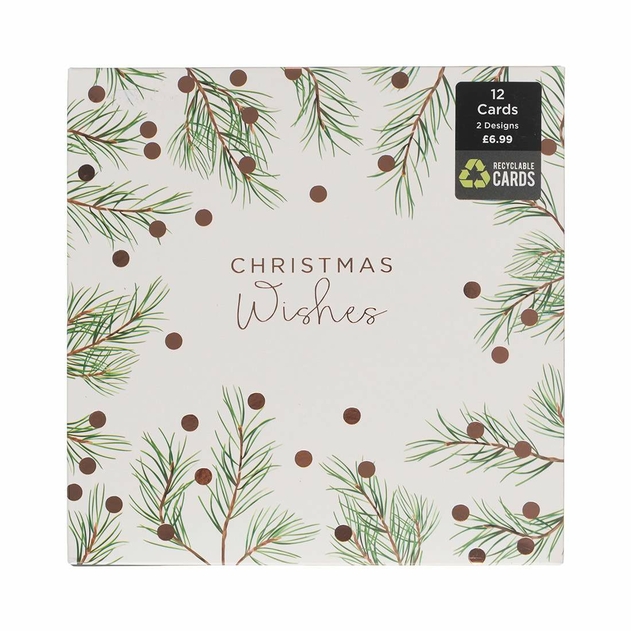 Image of WHSmith Christmas Tree Christmas Card Pack of 12