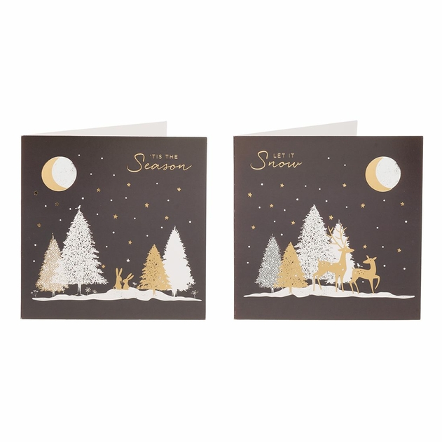 Image of WHSmith Midnight Scene Christmas Card Pack of 12