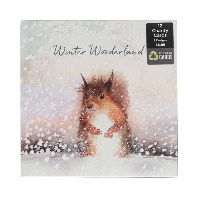 Image of WHSmith Woodland Watercolour Christmas Card Pack of 12