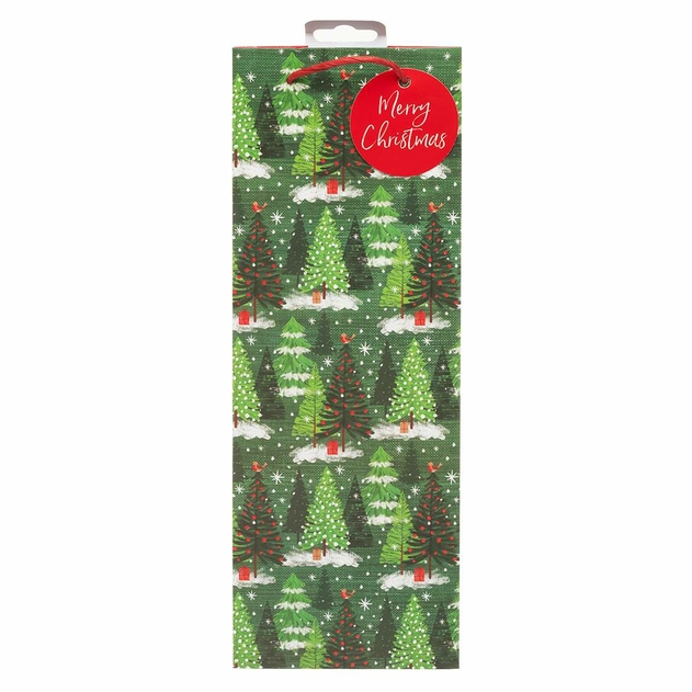 Image of WHSmith Christmas Forest Bottle Bag