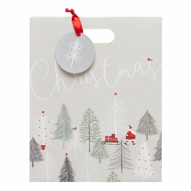 Image of WHSmith Santa In Forest Large Gift Bag
