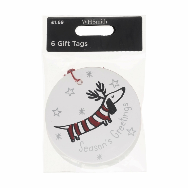 Image of WHSmith Sausage Dog Gift Tags Pack of 6