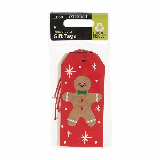 Image of WHSmith Gingerbread Gift Tags Pack of 6