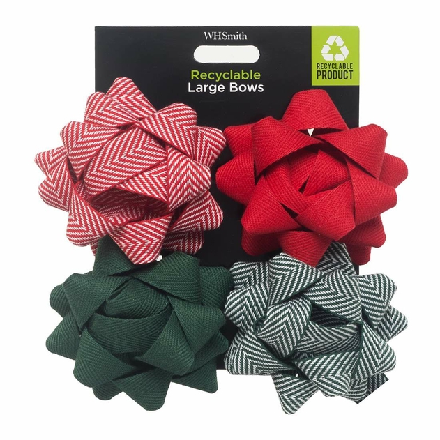Image of WHSmith Red Bows Pack of 4