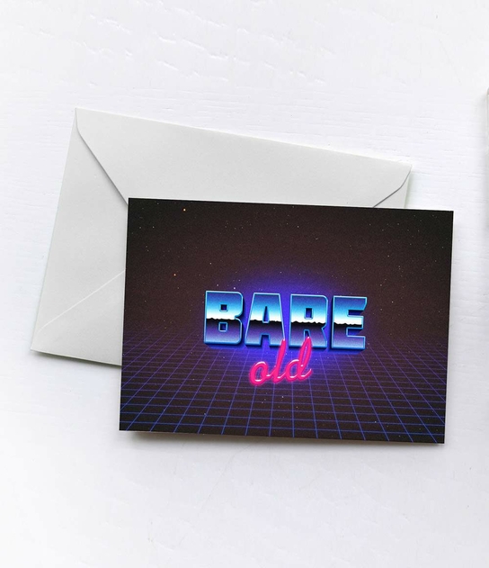 Image of Kazvare Made It Bare Old Birthday Card