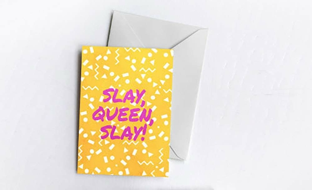 Image of Kazvare Made It Slay Queen Slay Greetings Card