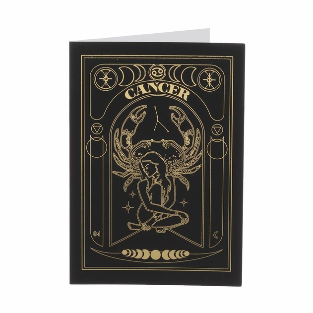 Image of Blossoms at Midnight Cancer Zodiac Gold Foil Birthday Card