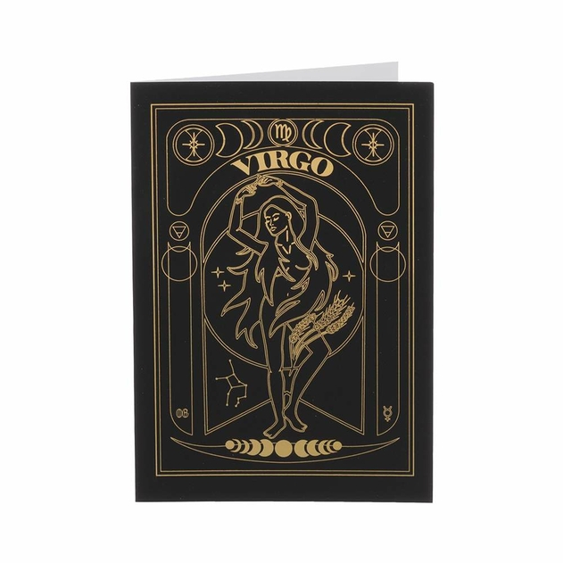 Image of Blossoms at Midnight Virgo Zodiac Gold Foil Birthday Card