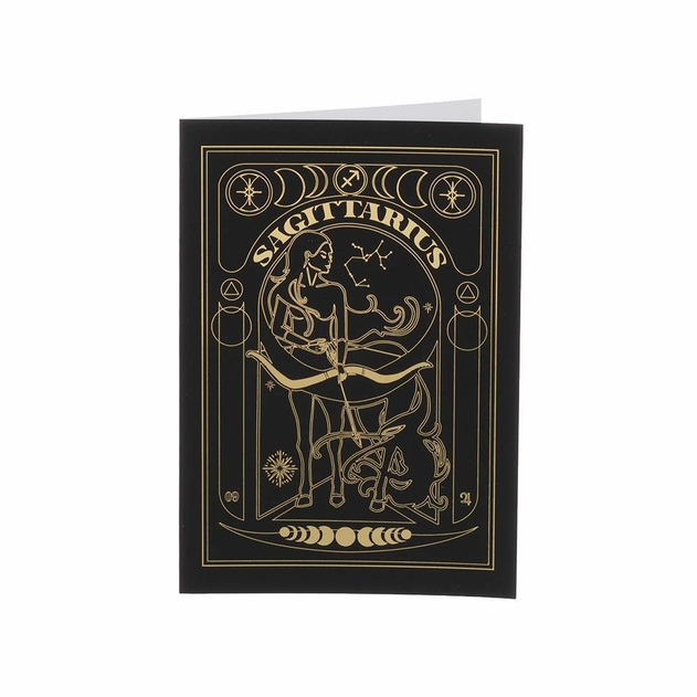 Image of Blossoms at Midnight Sagittarius Zodiac Gold Foil Birthday Card